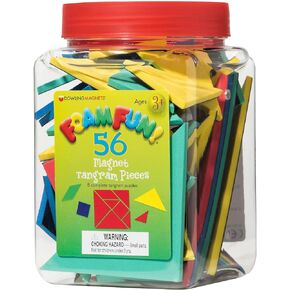 Dowling Magnets Foam Fun Magnet Tangrams, Set of 56