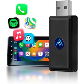 AutoSky Wireless Carplay Adapter - Converts Wired to Wireless Carplay Dongle Plug & Play - Fit Cars 2015 or Newer with Factory Wired CarPlay - Micro Edition Black Matt