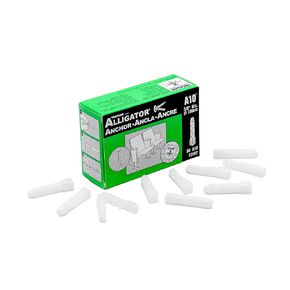 TOGGLER ALLIGATOR A10 Flush-Mount Anchor, Polypropylene, Made in US, For #10 to #18 Fastener Sizes (Pack of 50)