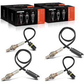 A-Premium O2 Oxygen Sensor Compatible with BMW E46 323CI 2000, 323I 1999-2000, 325I 2001-2003, 328I, 328CI, E39 525I, X3 E83, X5 E53, Z3 E36, Upstream and Downstream, 4-PC Set, Replace# 11781433940