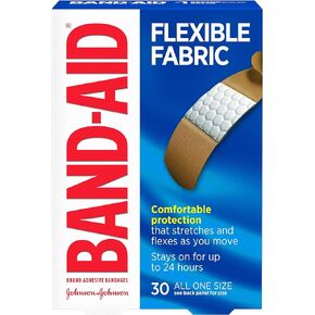 Band-Aid Flexible Fabric Adhesive Bandages All One Size, 30 Count (Pack of 1)
