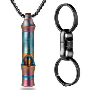 TISUR التيتانيوم سلسلة المفاتيح في حالات الطوارئ قلادة صافرة التيتانيوم الثقيلة حلقات مفاتيح دوارة in Kuwait