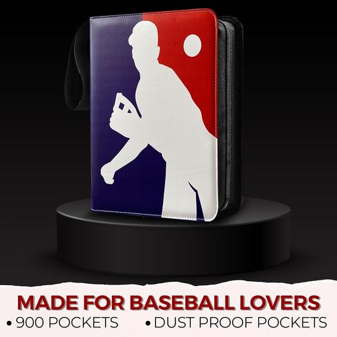 Baseball Card Binder, Card Binder 900 Pockets, Baseball Card Storage, 50 Removable Sleeves, Baseball Card Holder, Trading Card Binder, with Double-sided Sleeves, Sports Card Binder in Saudi Arabia