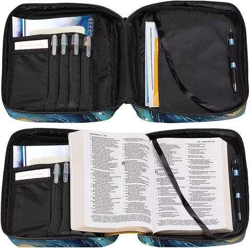 Poetesant Shark Bible Case for Boys Cartoon Sharks Book Cover Kids المحيط موضوع الكتاب المقدس حقيبة يد المحافظ مع مقبض حقيبة حماية كتاب عادية للنساء in Kuwait