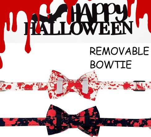 Bloody Halloween Cat Collars Breakaway with Bell, 2 Pcs Cat Halloween Bow Tie Collars with Quick Rease Buckle in Saudi Arabia