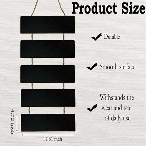5 PCS Double Sided Hanging Chalkboard Sign,Wooden Chalk Board Erasable Message Board Chalk Board Sign Board,Hanging Chalkboard Sign Display Boards for Bar,Restaurant,Wedding,Wall Decoration in Saudi Arabia