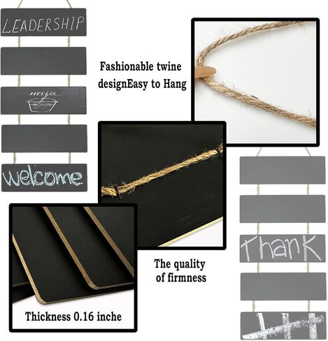 5 PCS Double Sided Hanging Chalkboard Sign,Wooden Chalk Board Erasable Message Board Chalk Board Sign Board,Hanging Chalkboard Sign Display Boards for Bar,Restaurant,Wedding,Wall Decoration in Saudi Arabia
