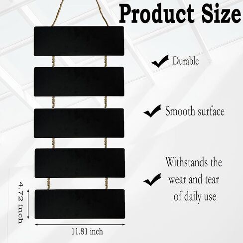5 PCS Double Sided Hanging Chalkboard Sign,Wooden Chalk Board Erasable Message Board Chalk Board Sign Board,Hanging Chalkboard Sign Display Boards for Bar,Restaurant,Wedding,Wall Decoration in Saudi Arabia