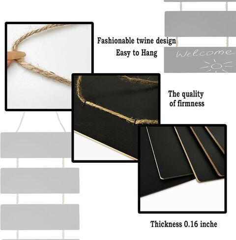 5 PCS Double Sided Hanging Chalkboard Sign,Wooden Chalk Board Erasable Message Board Chalk Board Sign Board,Hanging Chalkboard Sign Display Boards for Bar,Restaurant,Wedding,Wall Decoration in Saudi Arabia