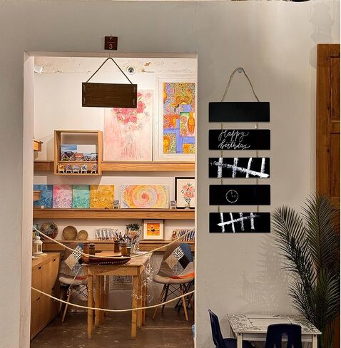 5 PCS Double Sided Hanging Chalkboard Sign,Wooden Chalk Board Erasable Message Board Chalk Board Sign Board,Hanging Chalkboard Sign Display Boards for Bar,Restaurant,Wedding,Wall Decoration in Saudi Arabia