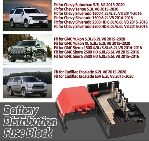 84354716 كتلة فتيل توزيع البطارية مناسبة لسيارة Chevy Suburban Tahoe مناسبة لـ GMC Yukon مناسبة لكاديلاك إسكاليد 2015-2020، مناسبة لـ Silverado 1500 Sierra 1500 2014-2016، 4.3L/5.3L/6.2L V8، 22985570 in Saudi Arabia