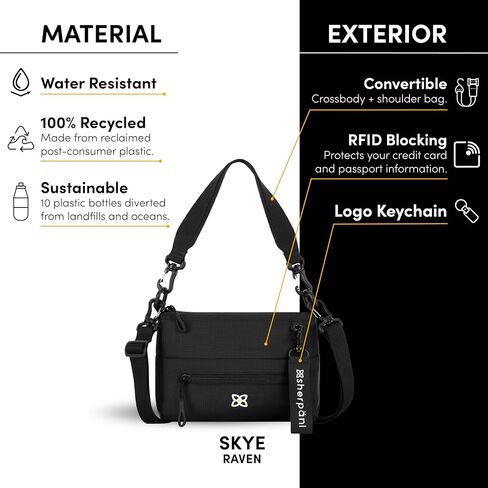 Sherpani Skye, Small Crossbody Purse, Nylon Crossbody Bag, Lightweight Cross Body, Purses for Women, RFID Protection in Kuwait
