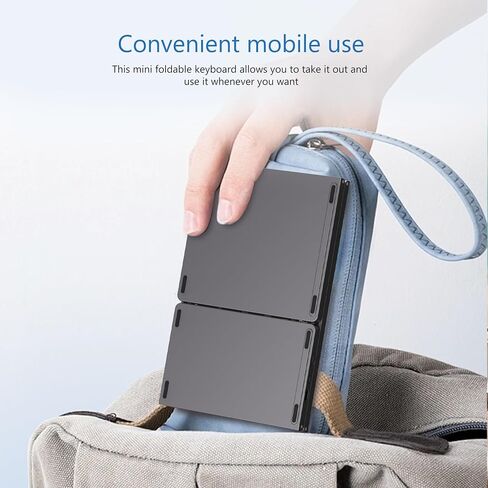 Acoucou Mini Bluetooth Keyboard Wireless Foldable Keyboard, Rechargeable Bluetooth Keyboard Portable Pocket Size Keyboard, Compatible with MAC/iOS, Windows, Android Smartphones, Tablets, Laptops etc. in Saudi Arabia