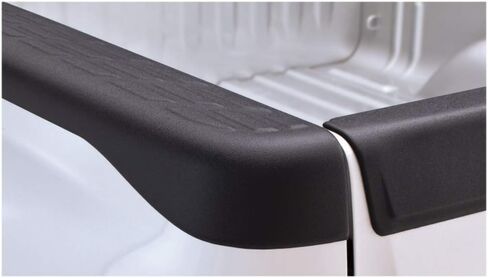 Bushwacker Ultimate BedRail Caps - Factory w/o Stake Holes | 2-Piece Set, Black, Smooth Finish | 49522 | Fits 2007-2013 GMC Sierra 1500 Fleetside w/ 5.8' Bed in Saudi Arabia