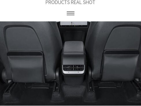 حقيبة قمامة السيارة رفيعة من Sunnymark&co، سلة مهملات السيارة لطراز Tesla 3 Y، جلد PU فائق مع ضوء LED وتصميم إغلاق مغناطيسي، صناديق قمامة معلقة لحقيبة تخزين منظم المقعد الخلفي للسيارة in Kuwait