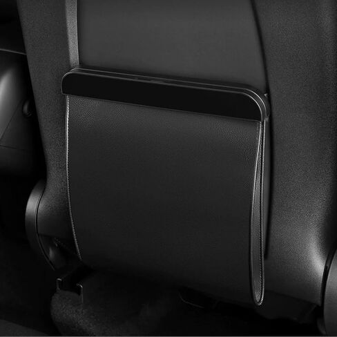 حقيبة قمامة السيارة رفيعة من Sunnymark&co، سلة مهملات السيارة لطراز Tesla 3 Y، جلد PU فائق مع ضوء LED وتصميم إغلاق مغناطيسي، صناديق قمامة معلقة لحقيبة تخزين منظم المقعد الخلفي للسيارة in Kuwait