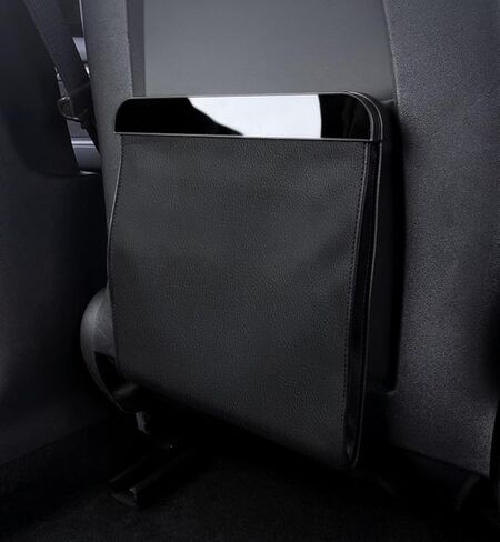 حقيبة قمامة السيارة رفيعة من Sunnymark&co، سلة مهملات السيارة لطراز Tesla 3 Y، جلد PU فائق مع ضوء LED وتصميم إغلاق مغناطيسي، صناديق قمامة معلقة لحقيبة تخزين منظم المقعد الخلفي للسيارة in Kuwait