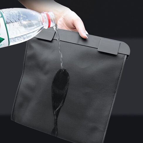 حقيبة قمامة السيارة رفيعة من Sunnymark&co، سلة مهملات السيارة لطراز Tesla 3 Y، جلد PU فائق مع ضوء LED وتصميم إغلاق مغناطيسي، صناديق قمامة معلقة لحقيبة تخزين منظم المقعد الخلفي للسيارة in Kuwait