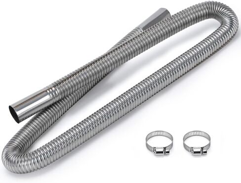 PTNHZ Universal Stainless Steel Caliber 1 inch Parking Air Heater Exhaust Pipe Fuel Tank Diesel Gas Vent Flex Hose For Car Truck (24inch/60cm) in Saudi Arabia