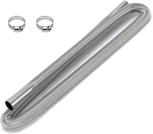 PTNHZ Universal Stainless Steel Caliber 1 inch Parking Air Heater Exhaust Pipe Fuel Tank Diesel Gas Vent Flex Hose For Car Truck (24inch/60cm) in Saudi Arabia