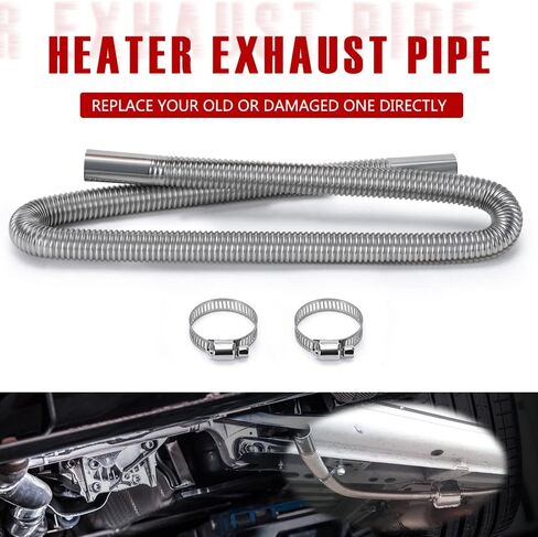 PTNHZ Universal Stainless Steel Caliber 1 inch Parking Air Heater Exhaust Pipe Fuel Tank Diesel Gas Vent Flex Hose For Car Truck (24inch/60cm) in Saudi Arabia