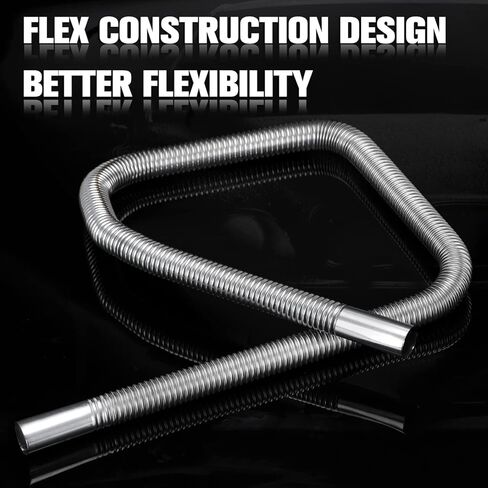 PTNHZ Universal Stainless Steel Caliber 1 inch Parking Air Heater Exhaust Pipe Fuel Tank Diesel Gas Vent Flex Hose For Car Truck (24inch/60cm) in Saudi Arabia