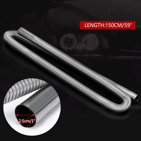 PTNHZ Universal Stainless Steel Caliber 1 inch Parking Air Heater Exhaust Pipe Fuel Tank Diesel Gas Vent Flex Hose For Car Truck (24inch/60cm) in Saudi Arabia