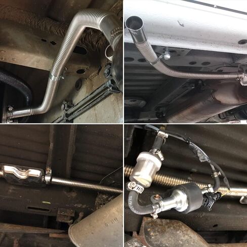 PTNHZ Universal Stainless Steel Caliber 1 inch Parking Air Heater Exhaust Pipe Fuel Tank Diesel Gas Vent Flex Hose For Car Truck (24inch/60cm) in Saudi Arabia