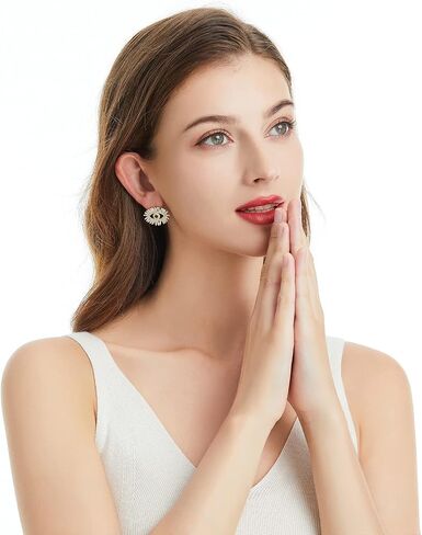 Evil Eye Stud Earrings for Women 18K Gold Plated Blue Cubic Zirconia Large Evil Eye Earrings for Women in Saudi Arabia