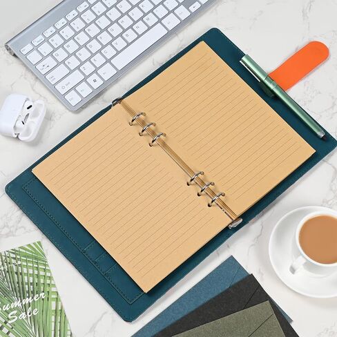 Floral Personal Organiser, A5 PU Leather Binder Journal, Refillable A5 Notebook Folio Portfolio Cover, 6 Ring Binder Organizer with Magnetic Buckle Closure,Dark Blue in Saudi Arabia