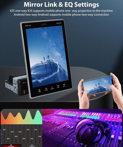 2G+64G ستيريو سيارة أندرويد أحادي الدين مع Carplay Android Auto GPS Podofo 9.5 بوصة HD IPS شاشة لمس عمودية، راديو سيارة بلوتوث مع واي فاي USB FM/RDS HiFi Audio MirrorLink كاميرا احتياطية in Saudi Arabia