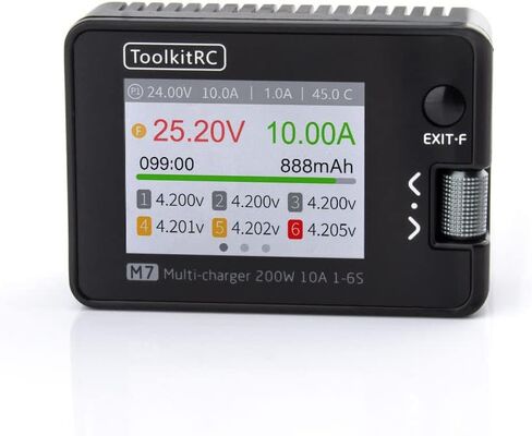 شاحن بطارية ليبو Havcybin M7 200 وات متعدد الوظائف 10A تيار مستمر 7-28 فولت لبطارية ليبو 1-6S مع مدقق مؤازر الجهد ESC جهاز اختبار إشارة الاستقبال in Kuwait