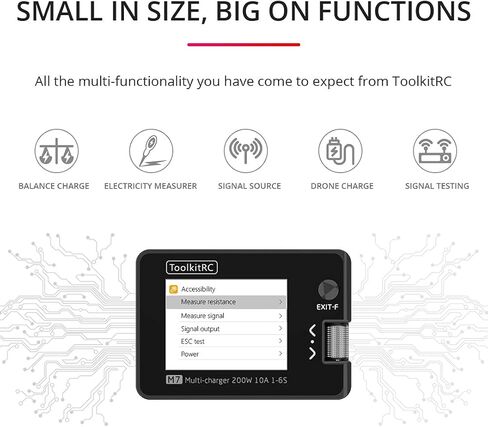 شاحن بطارية ليبو Havcybin M7 200 وات متعدد الوظائف 10A تيار مستمر 7-28 فولت لبطارية ليبو 1-6S مع مدقق مؤازر الجهد ESC جهاز اختبار إشارة الاستقبال in Kuwait