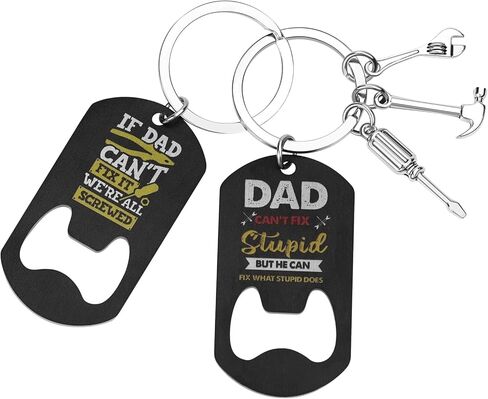 Gifts for Dad - 2 Pcs Keychain Beeer Bottle Opener for Dad, Gifts for Dad from Daughter Son, Birthday Gifts for Men Him in Kuwait