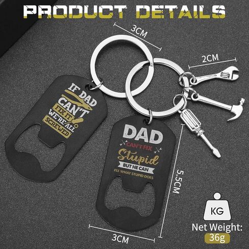Gifts for Dad - 2 Pcs Keychain Beeer Bottle Opener for Dad, Gifts for Dad from Daughter Son, Birthday Gifts for Men Him in Kuwait