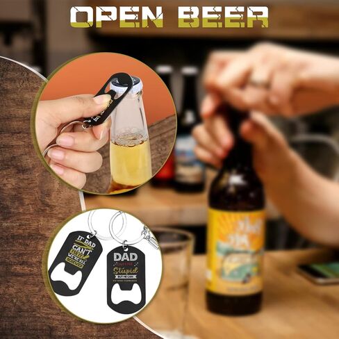Gifts for Dad - 2 Pcs Keychain Beeer Bottle Opener for Dad, Gifts for Dad from Daughter Son, Birthday Gifts for Men Him in Kuwait