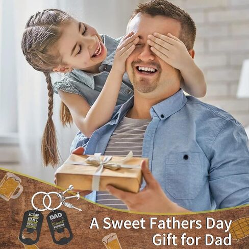 Gifts for Dad - 2 Pcs Keychain Beeer Bottle Opener for Dad, Gifts for Dad from Daughter Son, Birthday Gifts for Men Him in Kuwait