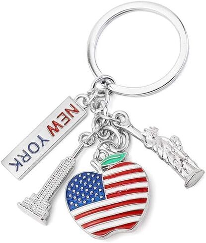 KISEKI United States Rings NYC Keychain Gifts Keychain Rings Holder Men Gift Pendant for Christamas Newyear Birthday Valentine's Day Lover I Love NewYork Keychain (Zinc Alloy) in Kuwait