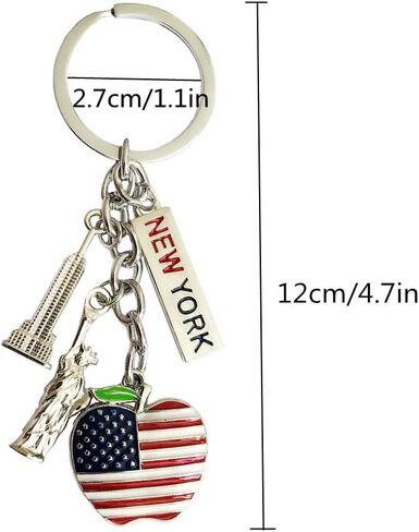 KISEKI United States Rings NYC Keychain Gifts Keychain Rings Holder Men Gift Pendant for Christamas Newyear Birthday Valentine's Day Lover I Love NewYork Keychain (Zinc Alloy) in Kuwait