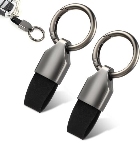 Small Keychain Clip Convenient Detachable Key Chain Leather Keychain Key Dual Protection Key Fob Holder for Car/Key Finder(2PCS) in Saudi Arabia