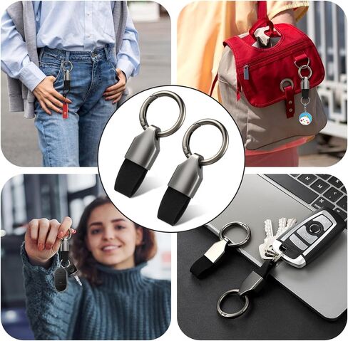 Small Keychain Clip Convenient Detachable Key Chain Leather Keychain Key Dual Protection Key Fob Holder for Car/Key Finder(2PCS) in Saudi Arabia