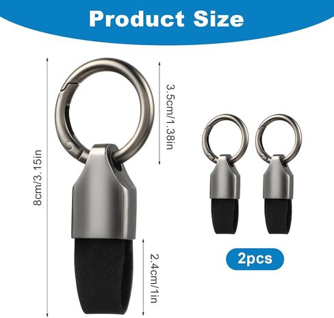 Small Keychain Clip Convenient Detachable Key Chain Leather Keychain Key Dual Protection Key Fob Holder for Car/Key Finder(2PCS) in Saudi Arabia
