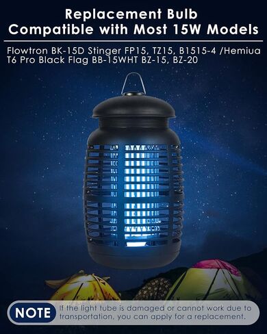 2 Pack Replacement Bulbs FUL15W BL with 4 Pin Base, U Shaped Lamp Tube Compatible for Flowtron BK-15D, for Stinger FP15, for TZ15, for BB-15WHT, Indoor Outdoor 15W U Shape Light Bulbs for T6 T8 T9 in Saudi Arabia