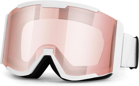Ski Goggles for Men Women & Youth, Anti-Fog 100% UV Protection Snowboard Goggles, Wide Vision OTG Clear Ski Goggles in Saudi Arabia