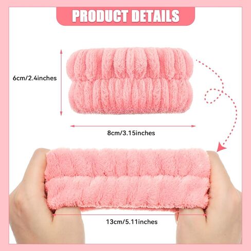 8 قطع من عصابة المعصم المصنوعة من الألياف الدقيقة لغسل المعصم وحزام المعصم Scrunchies لغسل الوجه بدون أكمام للتنظيف بالتنقيط وعصابة رأس ماصة للنساء والفتيات تمنع السائل من الانسكاب in Kuwait