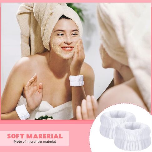 8 قطع من عصابة المعصم المصنوعة من الألياف الدقيقة لغسل المعصم وحزام المعصم Scrunchies لغسل الوجه بدون أكمام للتنظيف بالتنقيط وعصابة رأس ماصة للنساء والفتيات تمنع السائل من الانسكاب in Kuwait