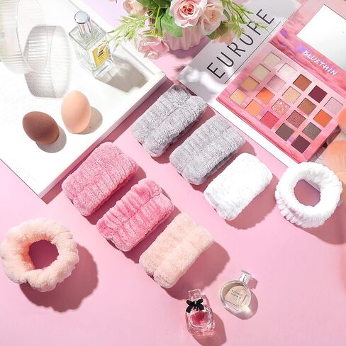 8 قطع من عصابة المعصم المصنوعة من الألياف الدقيقة لغسل المعصم وحزام المعصم Scrunchies لغسل الوجه بدون أكمام للتنظيف بالتنقيط وعصابة رأس ماصة للنساء والفتيات تمنع السائل من الانسكاب in Kuwait