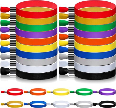 LUYI 100 Pcs Cloth Event Wristbands for Events,Disposable Colored Wrist Bands Wristbands Waterproof Arm Bands for Events for Lightweight Concert Festivals Admission Party Identification(10 Color) in Saudi Arabia