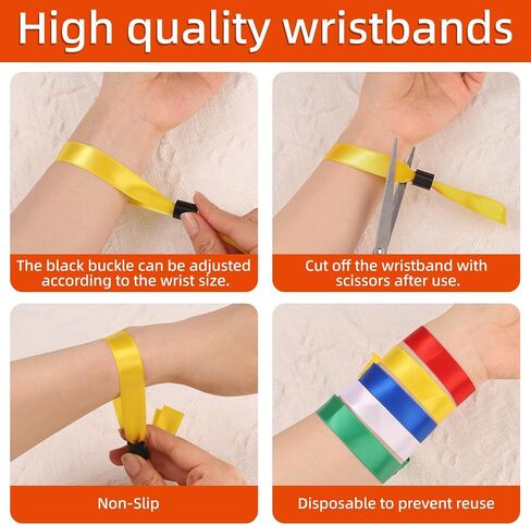 LUYI 100 Pcs Cloth Event Wristbands for Events,Disposable Colored Wrist Bands Wristbands Waterproof Arm Bands for Events for Lightweight Concert Festivals Admission Party Identification(10 Color) in Saudi Arabia