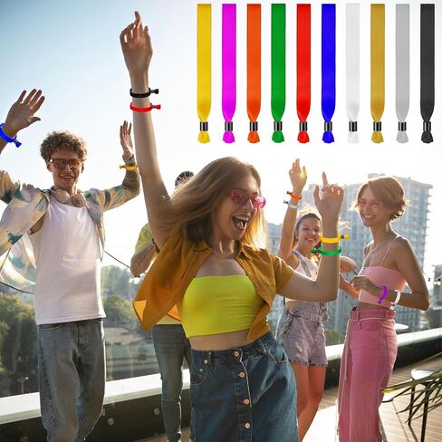 LUYI 100 Pcs Cloth Event Wristbands for Events,Disposable Colored Wrist Bands Wristbands Waterproof Arm Bands for Events for Lightweight Concert Festivals Admission Party Identification(10 Color) in Saudi Arabia